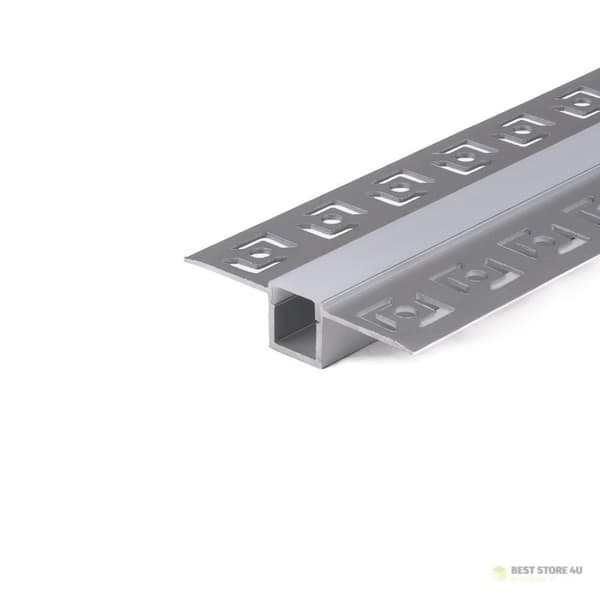 V-TAC Aluminiumprofil 2mb Anodiseret, Mælkefarvet, Til Pudsning 9,5mm VT-8102