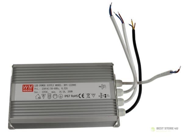 LED strømforsyning 24V 200W spænding IP67 aluminium