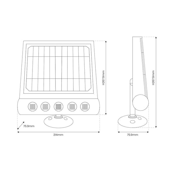 SOLARLAMPA TALENT 8W 4000K IP65