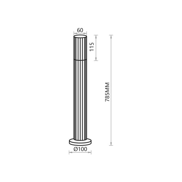 VERTIKAL SVART TRÄDGÅRDSLAMPA 1XGU10 IP44