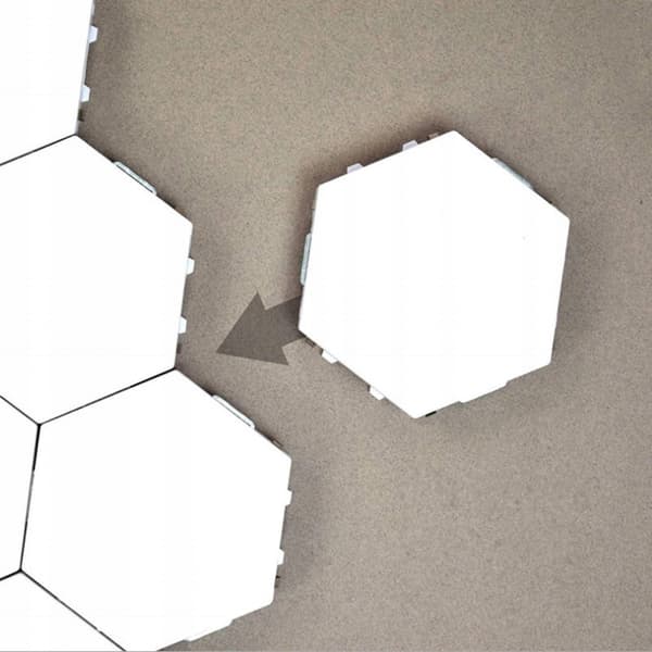 SÆT MED 8 LED VÆGLAMPER HEXAGON HEXAGON HVID TOUCH Quantum