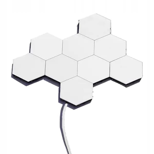 SÆT MED 8 LED VÆGLAMPER HEXAGON HEXAGON HVID TOUCH Quantum
