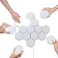 Miniatyrbillede 2 af 11: SÆT MED 8 LED VÆGLAMPER HEXAGON HEXAGON HVID TOUCH Quantum