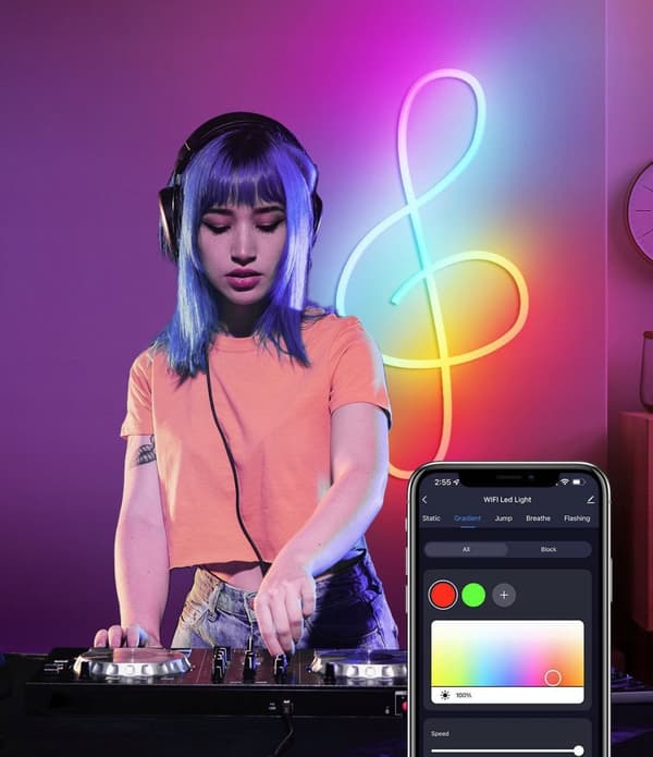 LED-STRIP Bluetooth Tuya 16 millioner FARVER FARVENUEFORMAT