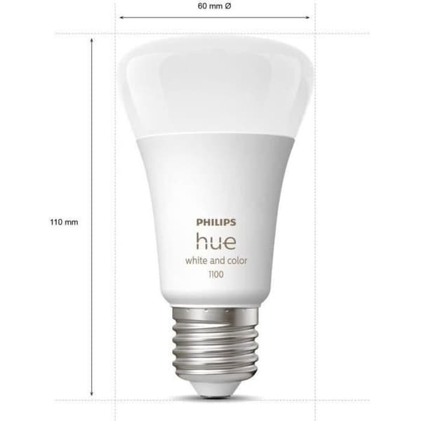 Philips Hue White and Color Ambiance, startsæt med 2 pærer E27, 75W, Bluetooth, fungerer med Alexa, Google og HomeKit
