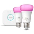 Miniatyrbillede 1 af 4: Philips Hue White and Color Ambiance, startsæt med 2 pærer E27, 75W, Bluetooth, fungerer med Alexa, Google og HomeKit