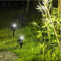 Miniatyrbillede 2 af 3: Dobbelte 2-i-1 solcelleprojektører til at sætte i eller montere - LUMISKY - ROUNDY - H27 cm - Kold hvid LED