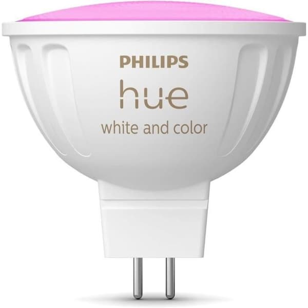 Tilsluttet lampe - PHILIPS HUE - MR16 - Hvidt og farvet lys - Bluetooth-kompatibel - Fungerer med app og stemme