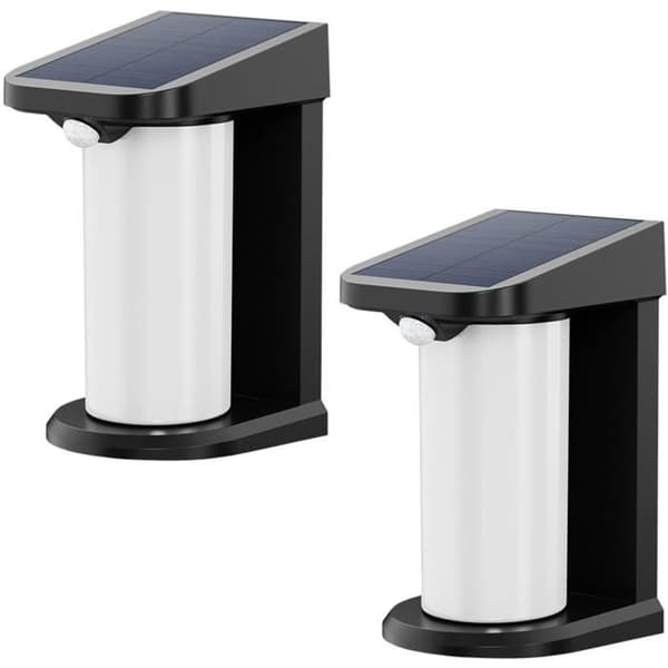 Sæt med 2 solcelledrevne spotlights - LUMISKY - LUSTY - H18 cm - Væglampe med bevægelsessensor - Hvid LED