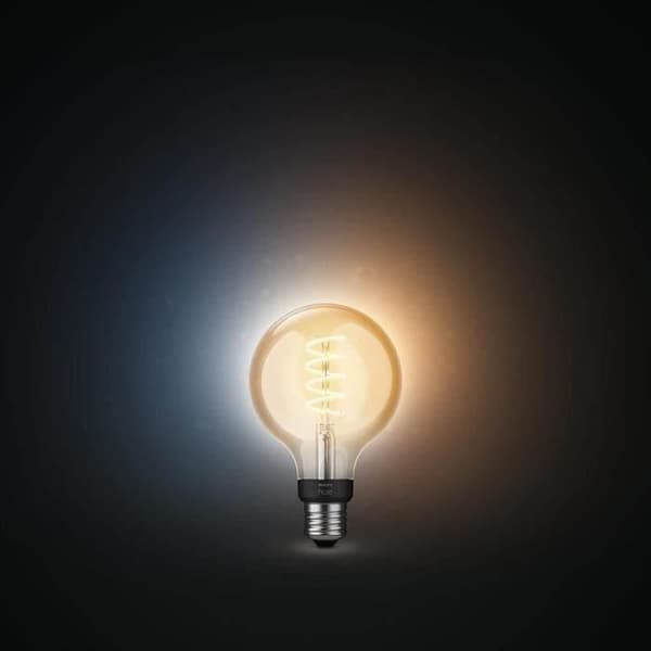 Philips Hue White Ambiance, E27-filament G93 Globe Smart LED-lampa, Bluetooth, Fungerar med Alexa, Google Home och Homekit