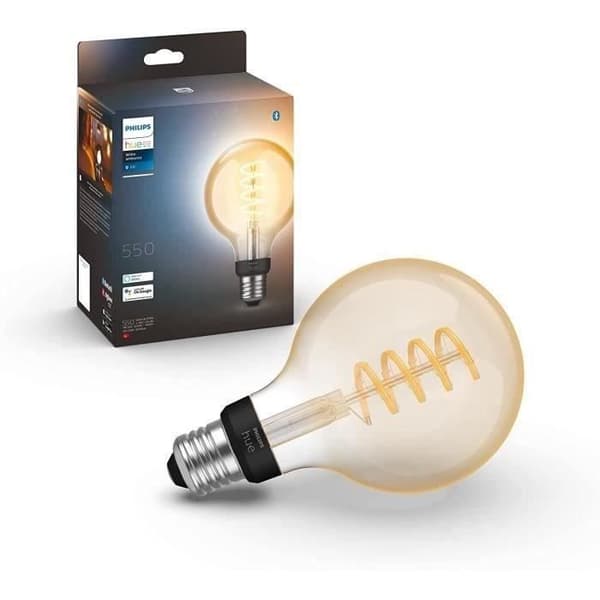 Philips Hue White Ambiance, LED Connected LED E27 Filament G93 Globe, Bluetooth, fungerer med Alexa, Google og HomeKit