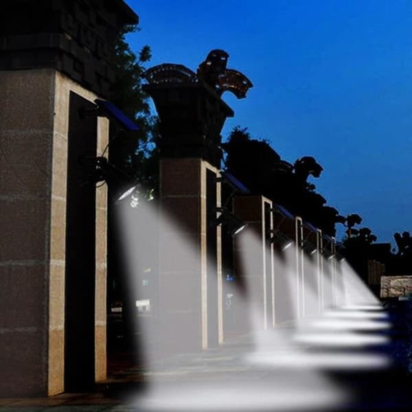 2-i-1 solcelleprojektør til at sætte på eller montere - LUMISKY - SPIKY AWAY B34 - H42 cm - hvid LED