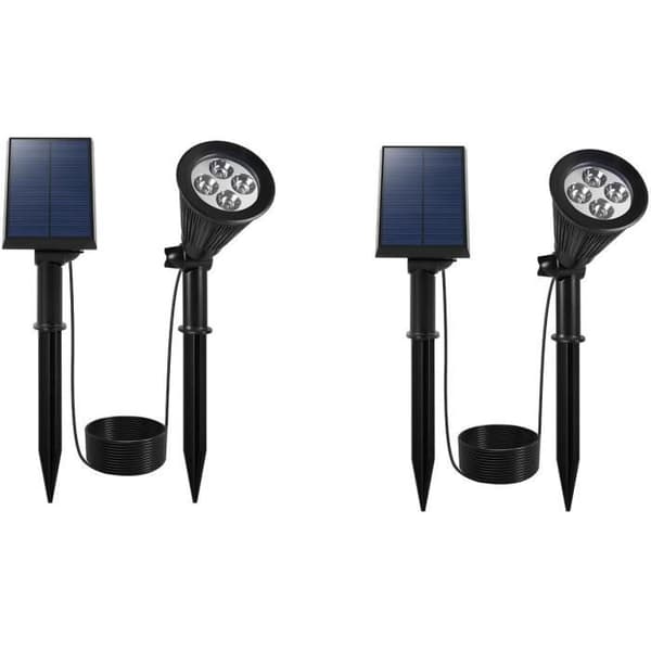 2-i-1 solcelleprojektør til at sætte på eller montere - LUMISKY - SPIKY AWAY B34 - H42 cm - hvid LED