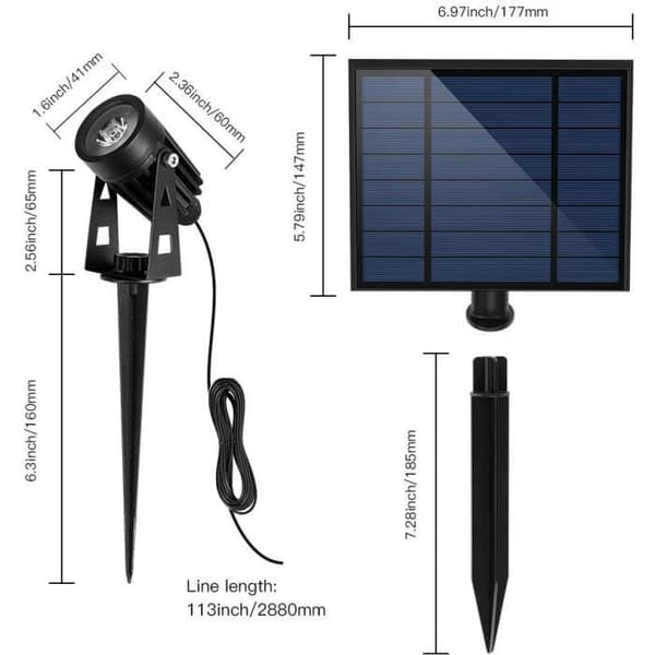 Fyra 4-i-1 solcellsspotlights att fästa eller klistra på - LUMISKY - ROUNDY - H27 cm - Kallvit LED