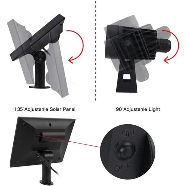 Fyra 4-i-1 solcellsspotlights att fästa eller klistra på - LUMISKY - ROUNDY - H27 cm - Kallvit LED