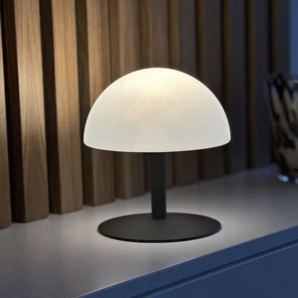 Sladdlös bordslampa - LUMISKY - NEPTUNE ROCK - H20 cm - Stålfot - Grå - Varmvit och vit LED