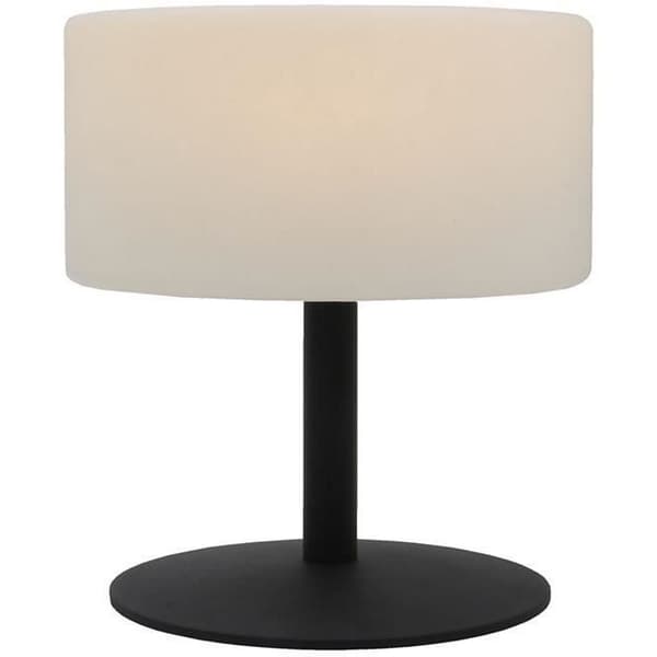 Johdoton pöytävalaisin - LUMISKY - ATLAS Rock - K 20 cm - Teräsjalusta - Harmaa - Lämmin valkoinen ja valkoinen LED
