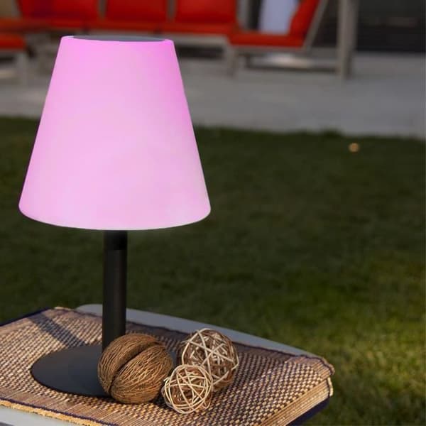 Solcellsdriven och uppladdningsbar bordslampa - LUMISKY - STANDY MINI SOLAR RGB - H36 cm - Dimbar flerfärgad LED