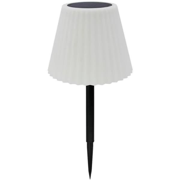 i 1 solcelledrevet bordlampe til plantning eller placering - LUMISKY - BOUFFANT - H62 cm - Dæmpbar hvid LED