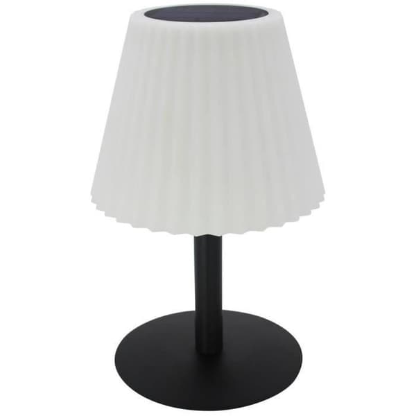 i 1 solcelledrevet bordlampe til plantning eller placering - LUMISKY - BOUFFANT - H62 cm - Dæmpbar hvid LED
