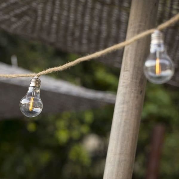 Solcellelyskæde - LUMISKY - FANTASY CORD SOLAR - 7,50 m - Reb 10 transparente lys - Varm hvid LED