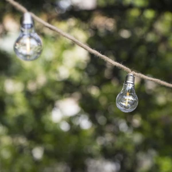 Solcellelyskæde - LUMISKY - FANTASY CORD SOLAR - 7,50 m - Reb 10 transparente lys - Varm hvid LED