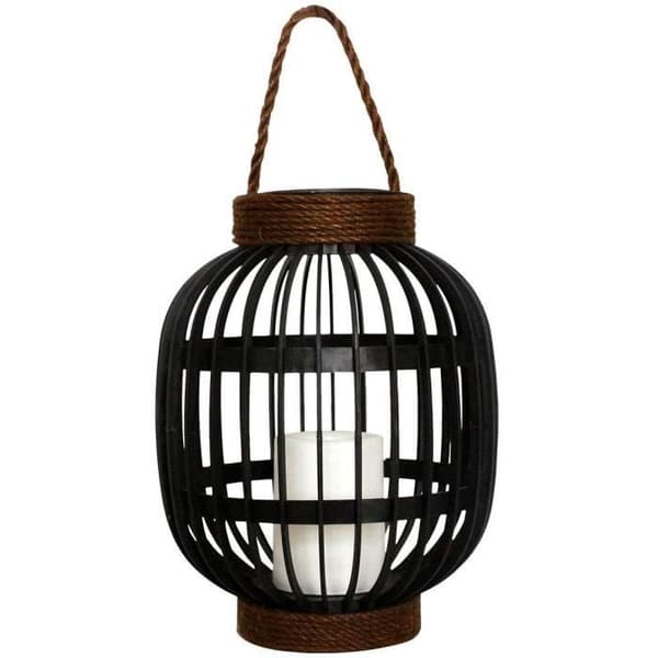 Koristeellinen aurinkokennolyhty - LUMISKY - FIDJY - K30 cm - Kynttiläefekti köysikahvalla - Lämmin valkoinen LED