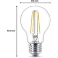 Miniatyrbillede 2 af 5: Philips, pakke med 6 E27 LED-pærer, transparente, 60W, varm hvid