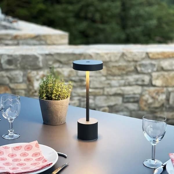 Sladdlös bordslampa - LUMISKY - ROBY - H30 cm - Aluminium Touch - Mörkgrå - LED