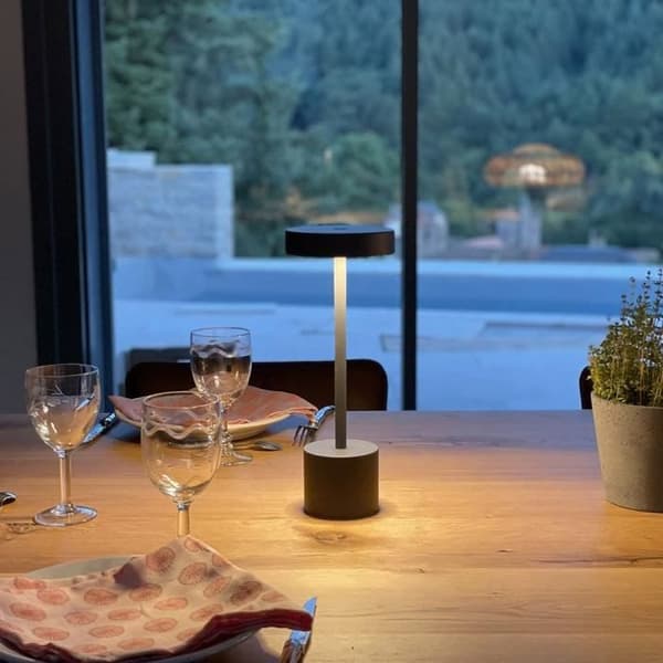 Sladdlös bordslampa - LUMISKY - ROBY - H30 cm - Aluminium Touch - Mörkgrå - LED