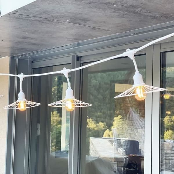 Udendørs lyskæde - LUMISKY - CHIC WHITE LIGHT - 6 m - 10 pærer - E27 - varm hvid LED