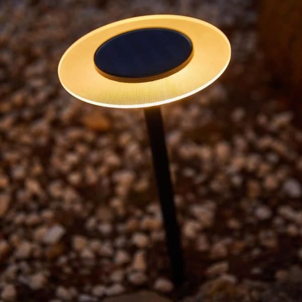 2 aurinkokennolla toimivan varren valosetti - LUMISKY - UFO - K35 cm - Lämmin valkoinen LED