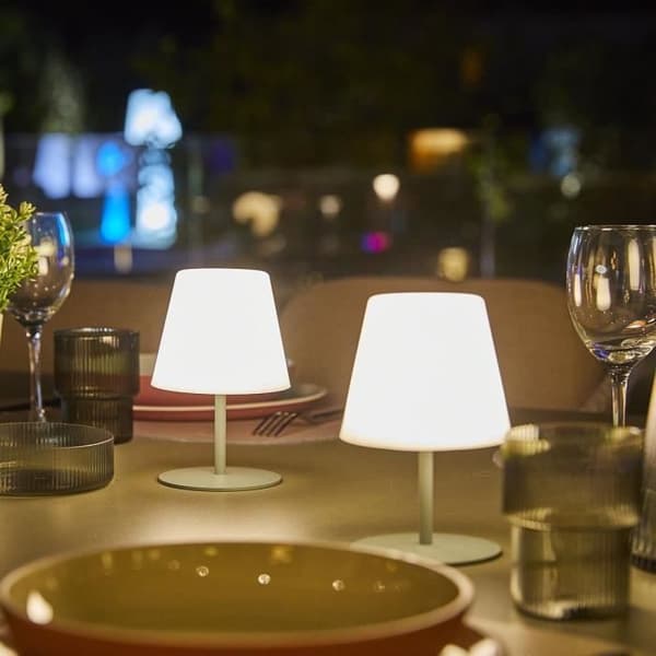 Set med 2 trådlösa bordslampor - LUMISKY - TWINS - Olivgrön - H16 cm - LED