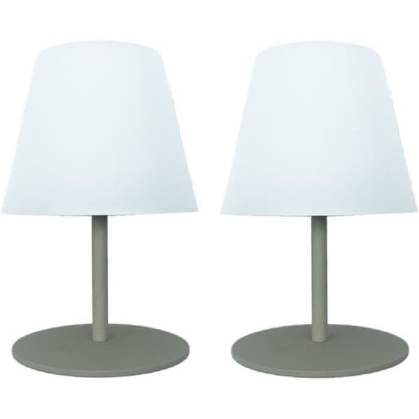 Set med 2 trådlösa bordslampor - LUMISKY - TWINS - Olivgrön - H16 cm - LED