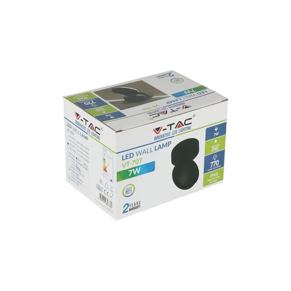Armatur V-TAC VT-707 7W LED 4000K 770lm (SKU 8220) Svart