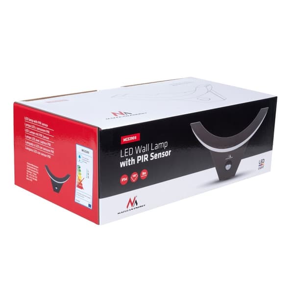 Maclean Energy MCE290 B LED-lampa med infraröd rörelsesensor 800 lm 10 W IP54 svart