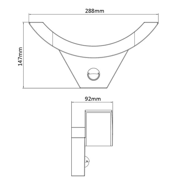 Maclean Energy MCE290 B LED-lampa med infraröd rörelsesensor 800 lm 10 W IP54 svart