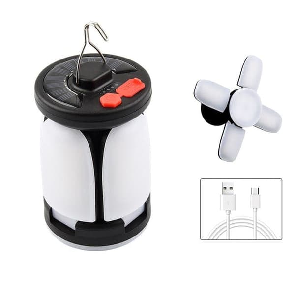 Bomclap 1200mAh LED solfyldt campinglanterne genopladelig via USB | 6 tilstande inkl. SOS | Vandafvisende IP64 | Transportabelt telt og udendørs lampe