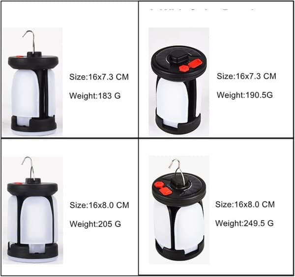 Bomclap Solar Folding Camping Lantern 3 Blade - USB-opladning & IP65 Robust Udendørs Lanterne til Camping, Nødbelysning og Markedsboder