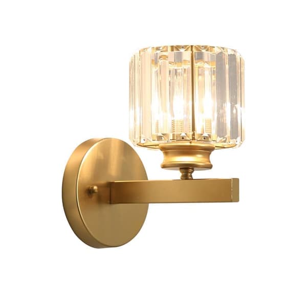 Bomclap Postmodern LED Vägglampa i Metall med Kristaller - Design för Vardagsrum, Sovrum & TV-vägg-Utan glödlampa