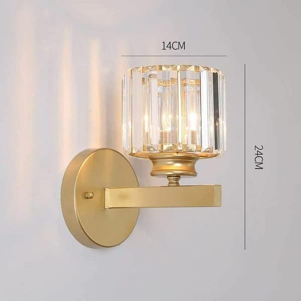 Bomclap Postmodern LED Vägglampa i Metall med Kristaller - Design för Vardagsrum, Sovrum & TV-vägg-Utan glödlampa