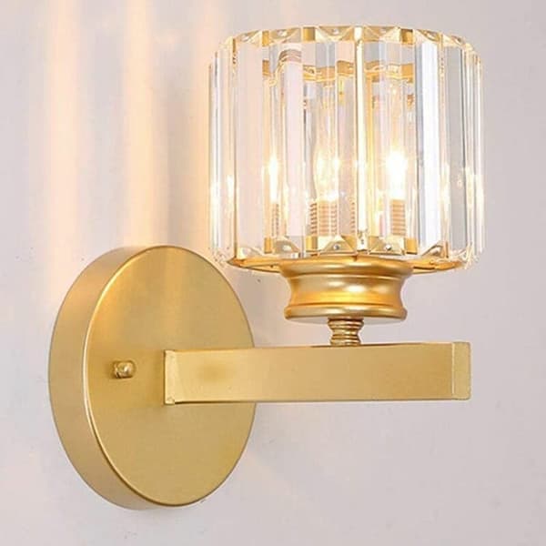 Bomclap Postmodern LED Vägglampa i Metall med Kristaller - Design för Vardagsrum, Sovrum & TV-vägg-Utan glödlampa