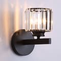 Miniatyrbillede 1 af 7: Bomclap krystal væglampe med trefarvet lys, moderne vægbelysning til stue og gang, glaslampekegler, sort, E27 (inklusive lampe)