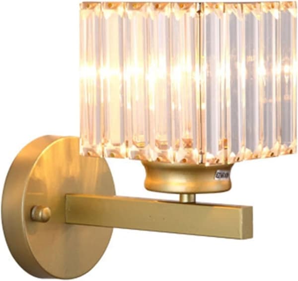 Bomclap sort krystal væglampe med trefarvet lys, moderne belysning til spejl og badeværelse, E27 armatur (lampe inkluderet)