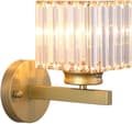 Miniatyrbillede 5 af 6: Bomclap sort krystal væglampe med trefarvet lys, moderne belysning til spejl og badeværelse, E27 armatur (lampe inkluderet)