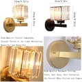 Miniatyrbillede 5 af 6: Bomclap Sort Moderne Krystal Væglampe, Badeværelse Spejl & Soveværelse Belysning, Firkantet Glas Lampekegle, E27 Lampeholder (uden lampe)