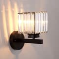 Miniatyrbillede 1 af 6: Bomclap Sort Moderne Krystal Væglampe, Badeværelse Spejl & Soveværelse Belysning, Firkantet Glas Lampekegle, E27 Lampeholder (uden lampe)