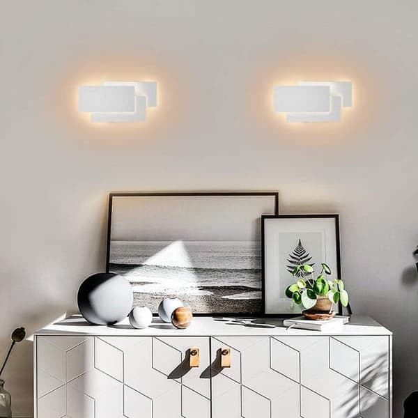 Bomclap LED Vägglampa 12W 1920LM Varmvit 3000K, Modern Inomhusbelysning för Sovrum & Hall, Ej Dimmbar