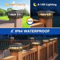 Pikkukuva 3 / 6: Bomclap 6x6 Pole Capsule Light 4-Pack - 2 tilaa IP65 4x4/5x5/6x6 puulle/vinyylille, automaattinen päälle/pois, terassi ja puutarha