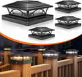 Pikkukuva 1 / 6: Bomclap 6x6 Pole Capsule Light 4-Pack - 2 tilaa IP65 4x4/5x5/6x6 puulle/vinyylille, automaattinen päälle/pois, terassi ja puutarha